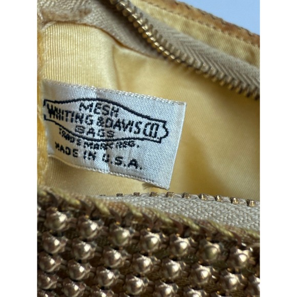 Whiting Davis Gold Mesh Coin Purse‎ Evening Bag Vintage Clutch - Picture 6 of 13
